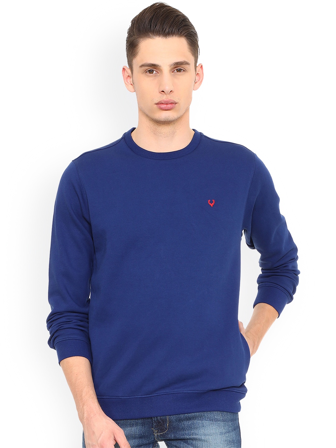 

Allen Solly Men Blue Solid Sweatshirt