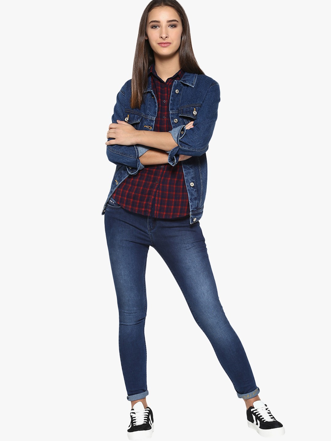 

Crimsoune Club Women Blue Super Skinny Fit Mid-Rise Clean Look Jeans