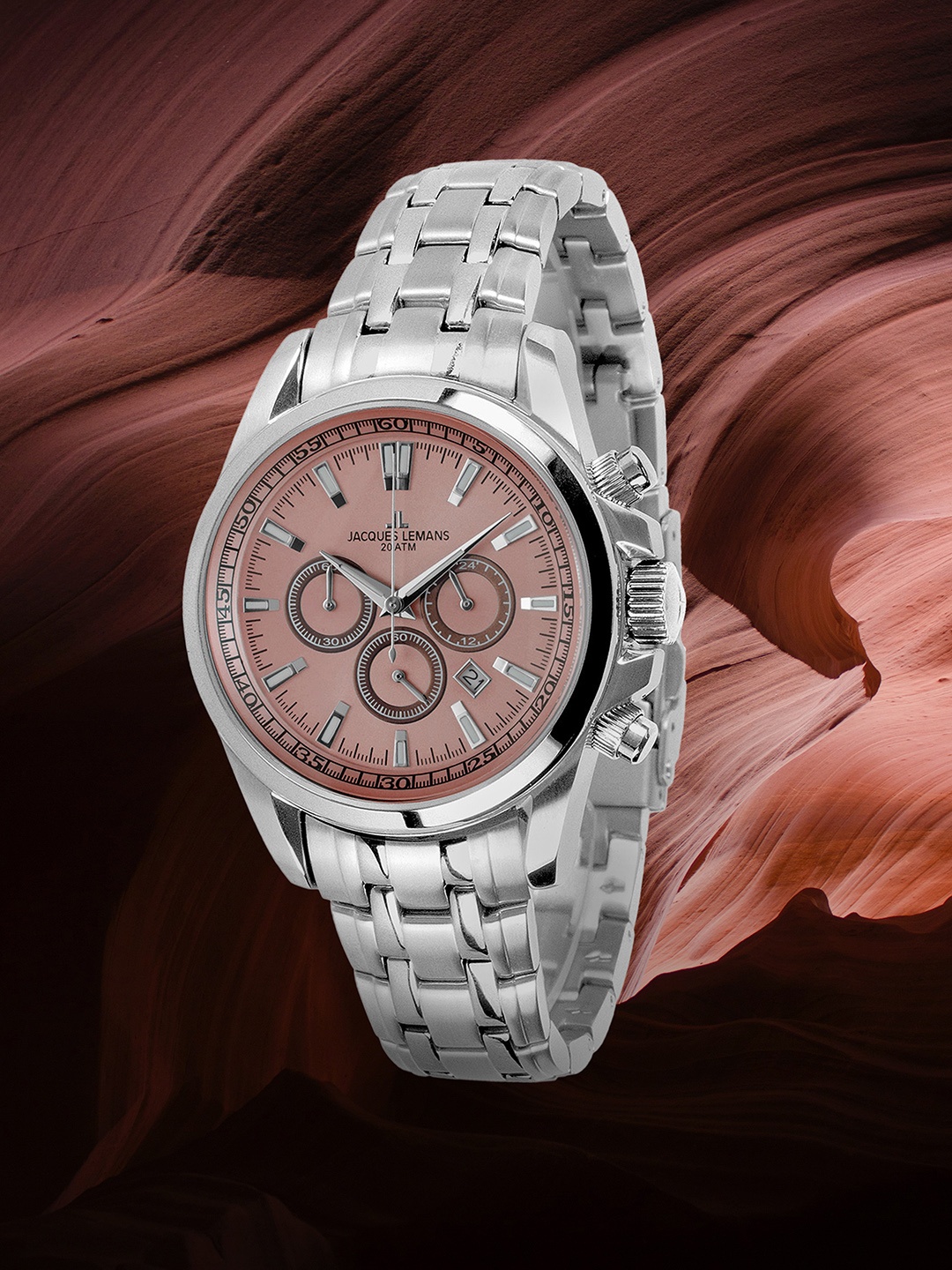 

Jacques Lemans Men Pink Analogue Watch 1-1117TN