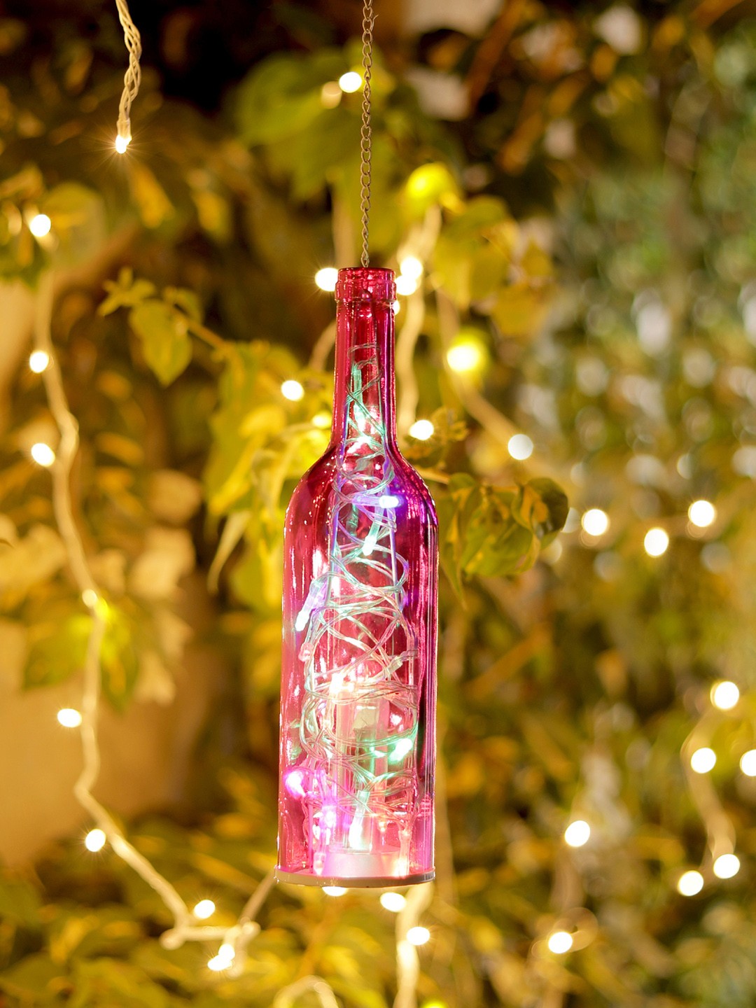 

Aapno Rajasthan Pink Hanging Tealight Candle Holder