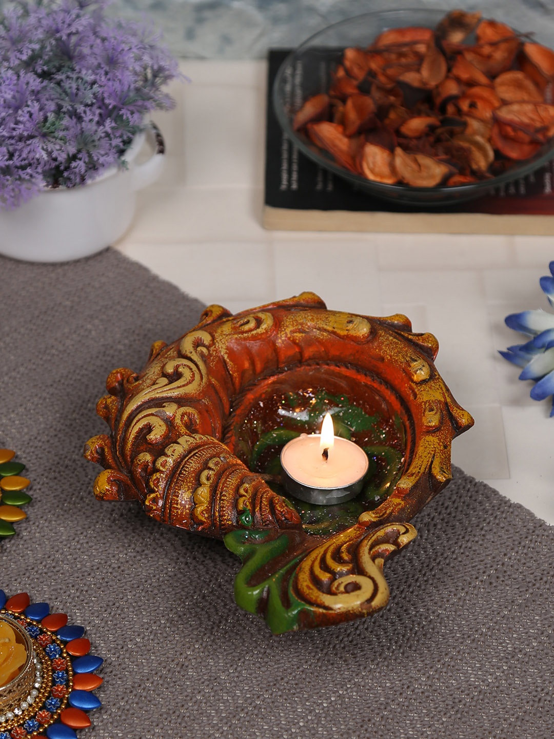 

Aapno Rajasthan Multi Color Handpainted Diwali Diya