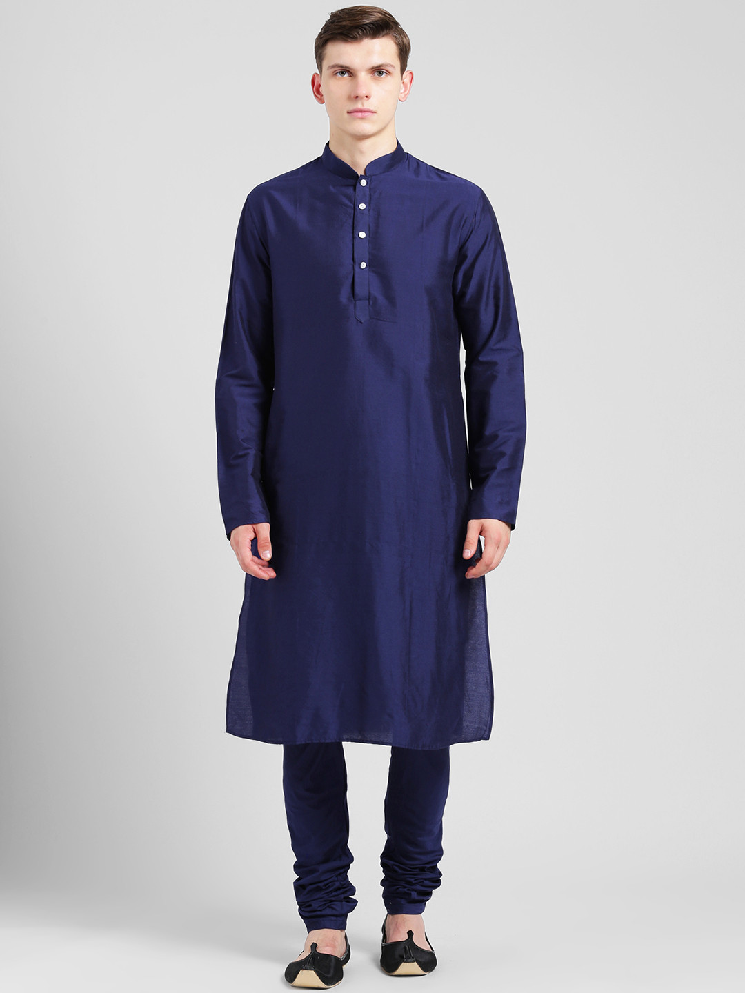 

KISAH Men Navy Blue Solid Straight Kurta