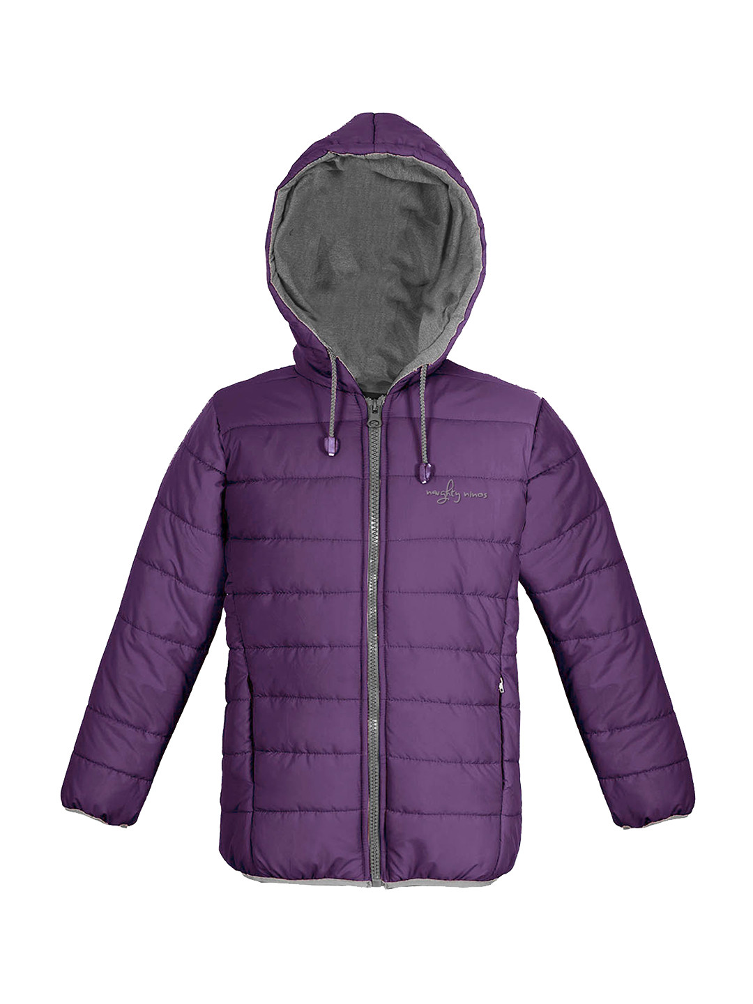 

Naughty Ninos Kids Purple Solid Lightweight Puffer Jacket