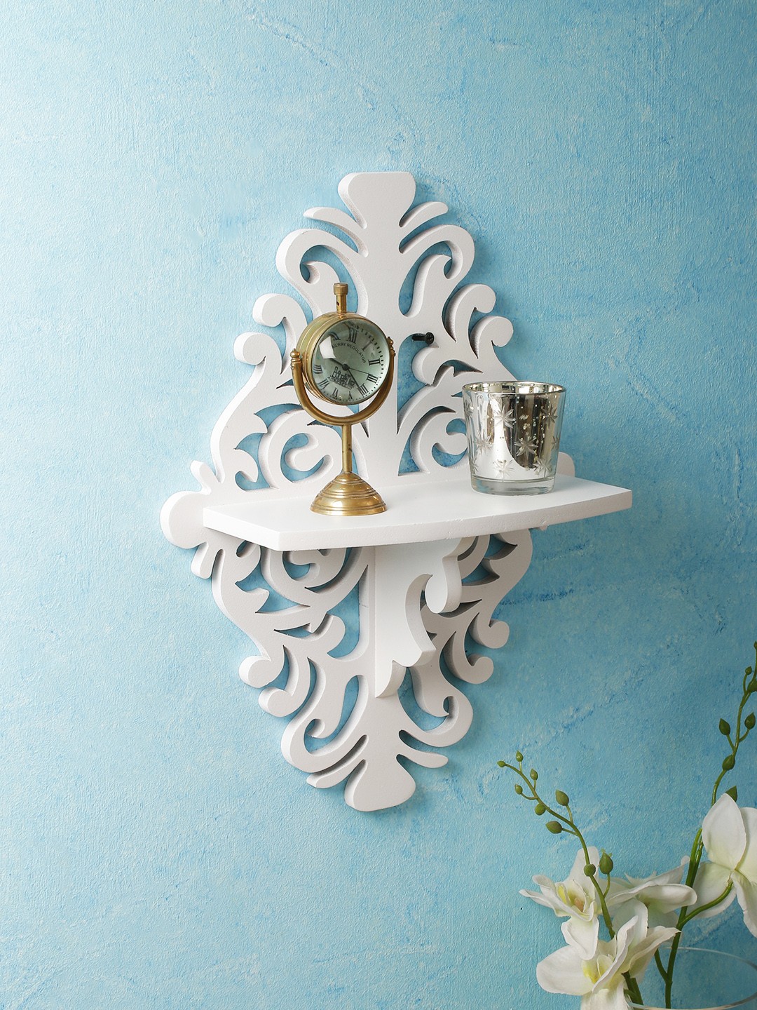 

Home Sparkle White MDF Basic Wall Shelf