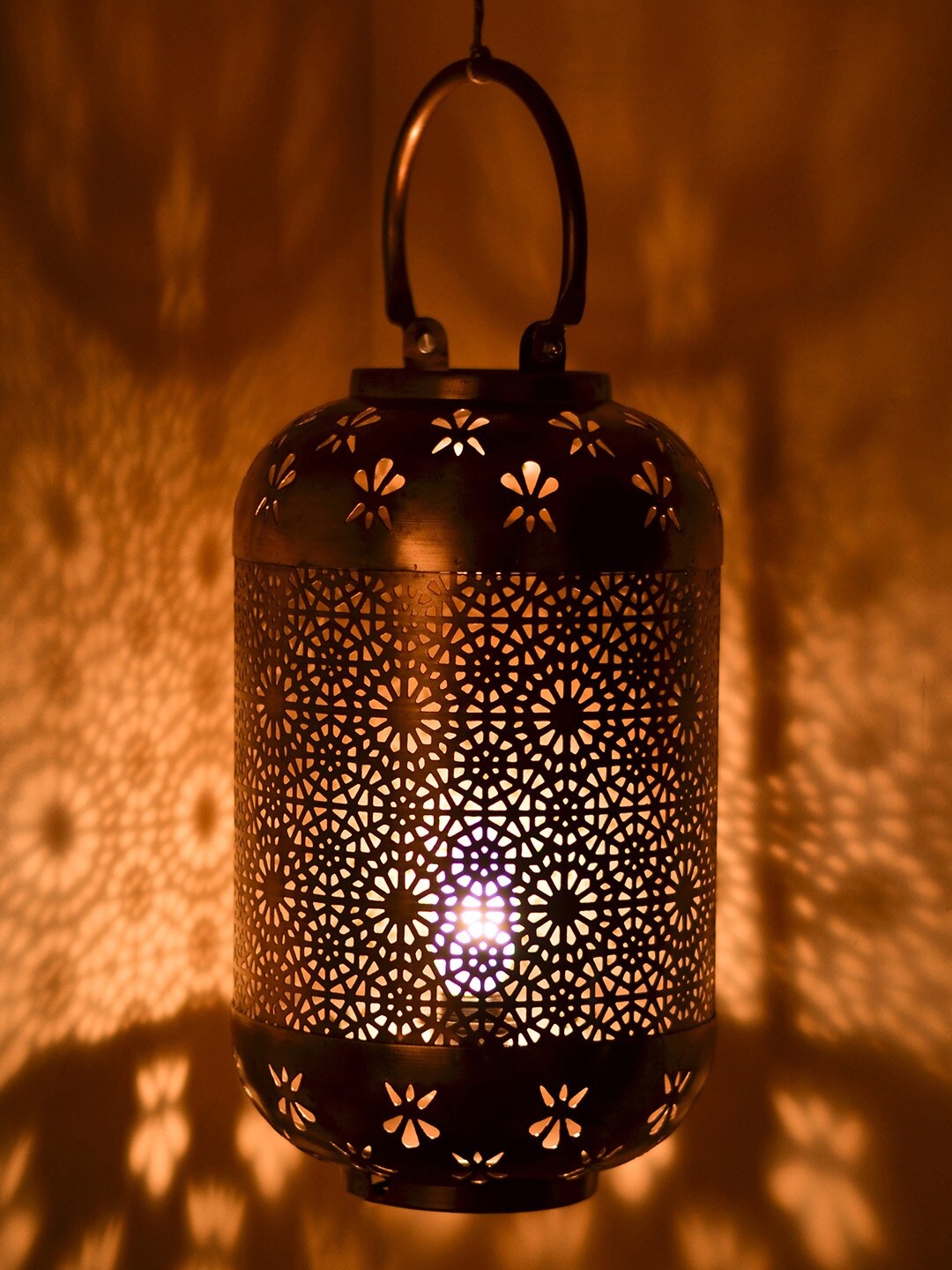 

Homesake Gold-Toned Self Design Handcrafted Table Lantern