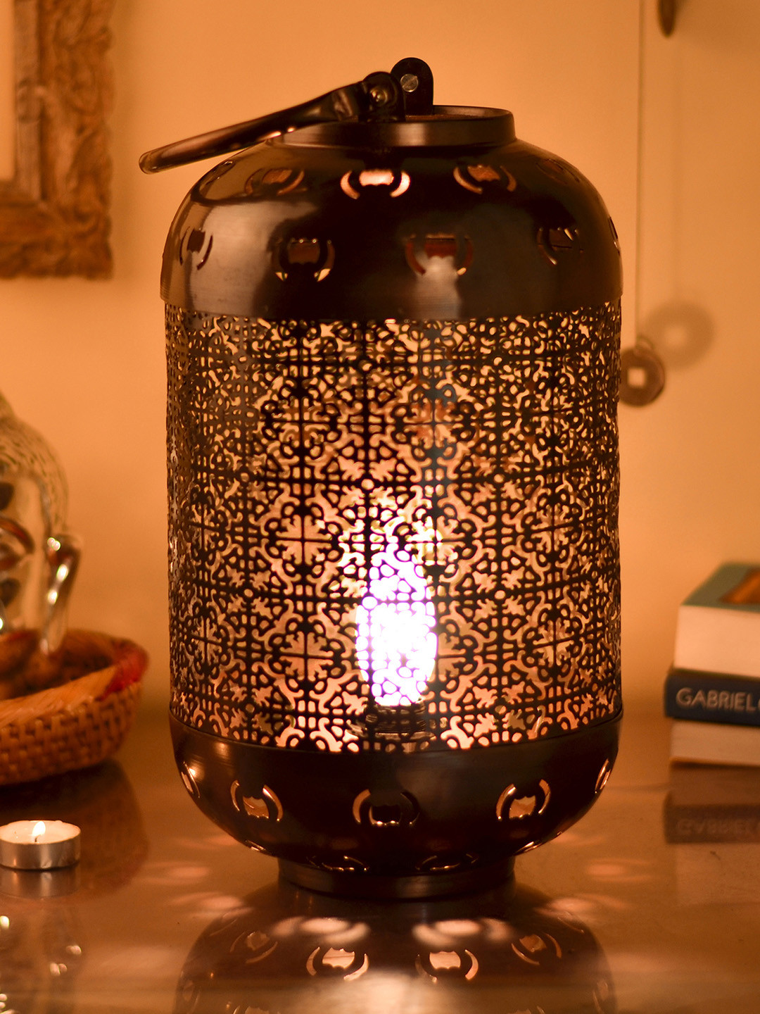 

Homesake Copper-Toned Self Design Handcrafted Table Lantern