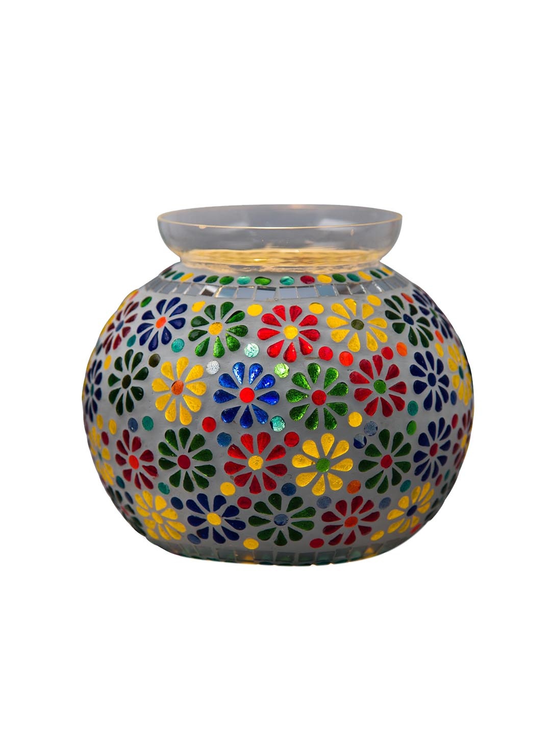 

Homesake Multicoloured Self Design Handcrafted Table Lantern, Multi