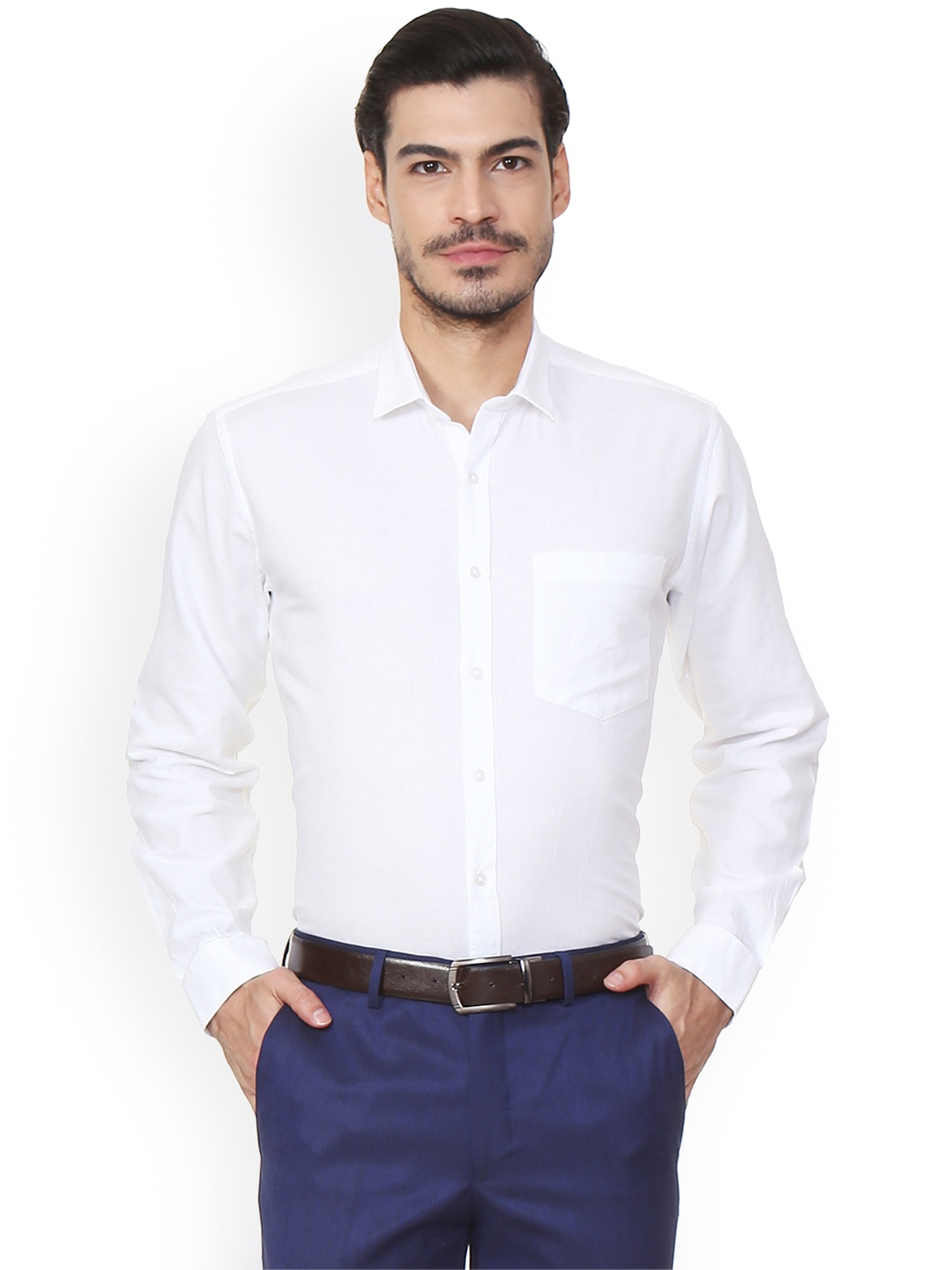 

Van Heusen Men White Regular Fit Solid Formal Shirt