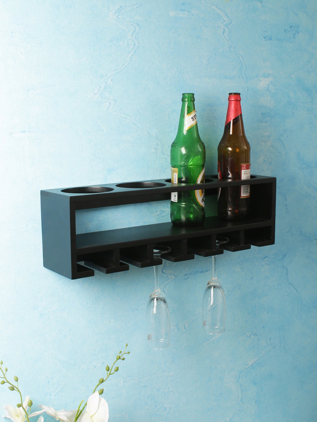 

Home Sparkle Black MDF Basic Wall Shelf