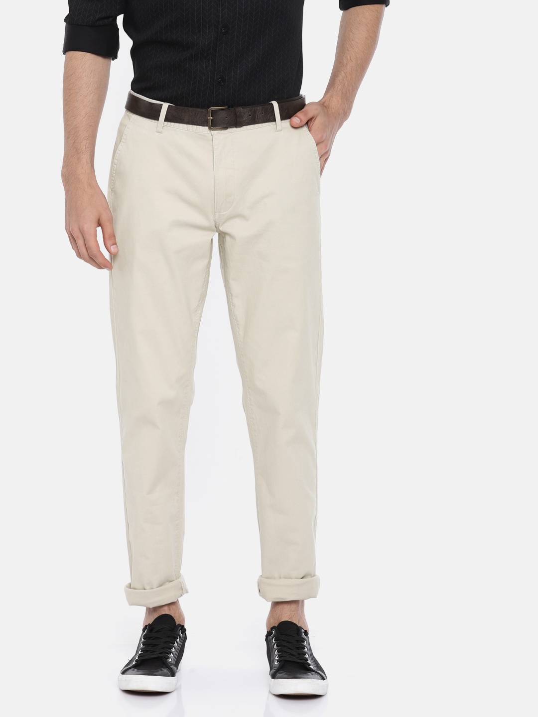 

Arrow Sport Men Beige Chrysler Fit Solid Trousers