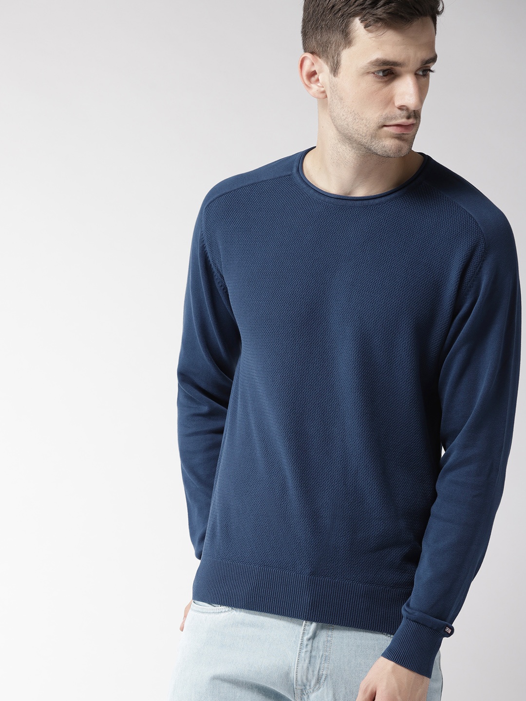 

Arrow Sport Men Navy Blue Solid Pullover