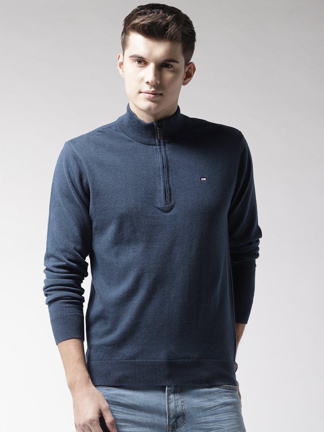 

Arrow Sport Men Navy Blue Solid Pullover