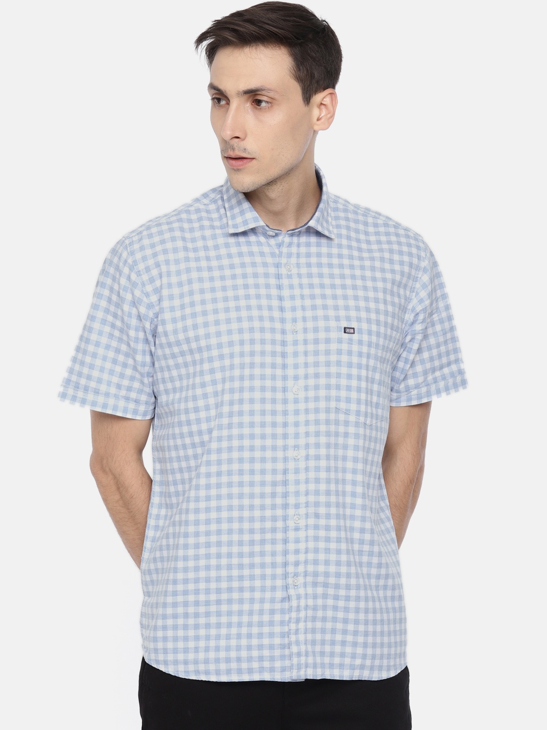 

Arrow Sport Men White & Blue Checked Casual Shirt