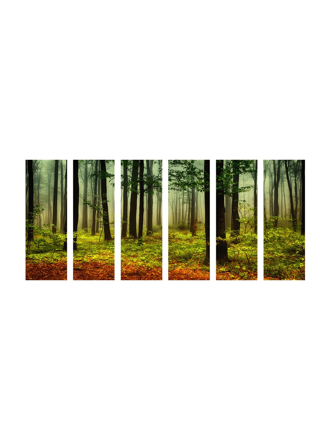 

999Store Green & Brown Forest Trees Wall Art