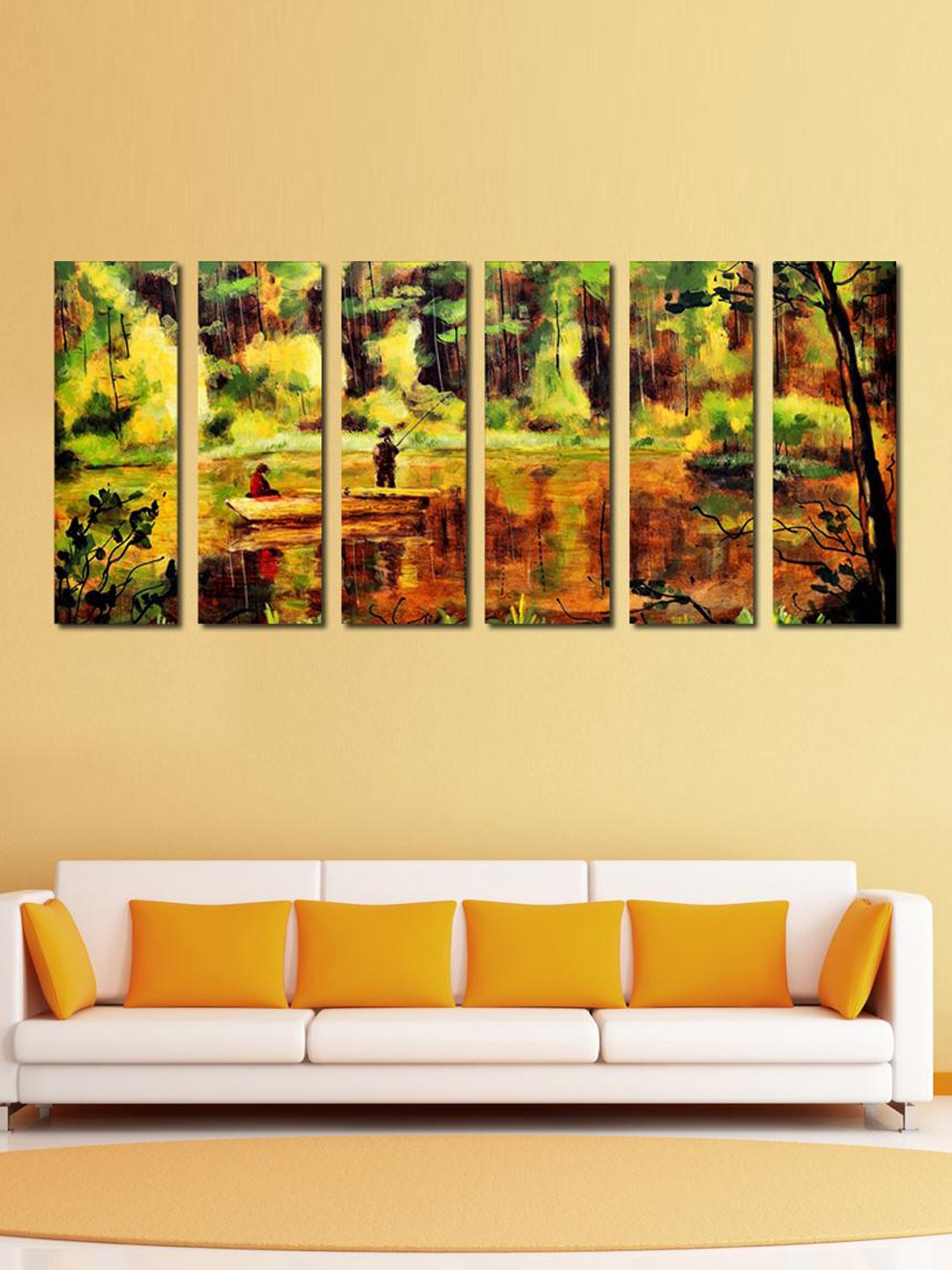 

999Store Green & Brown Set of 6 Abstract Forest Wall Art
