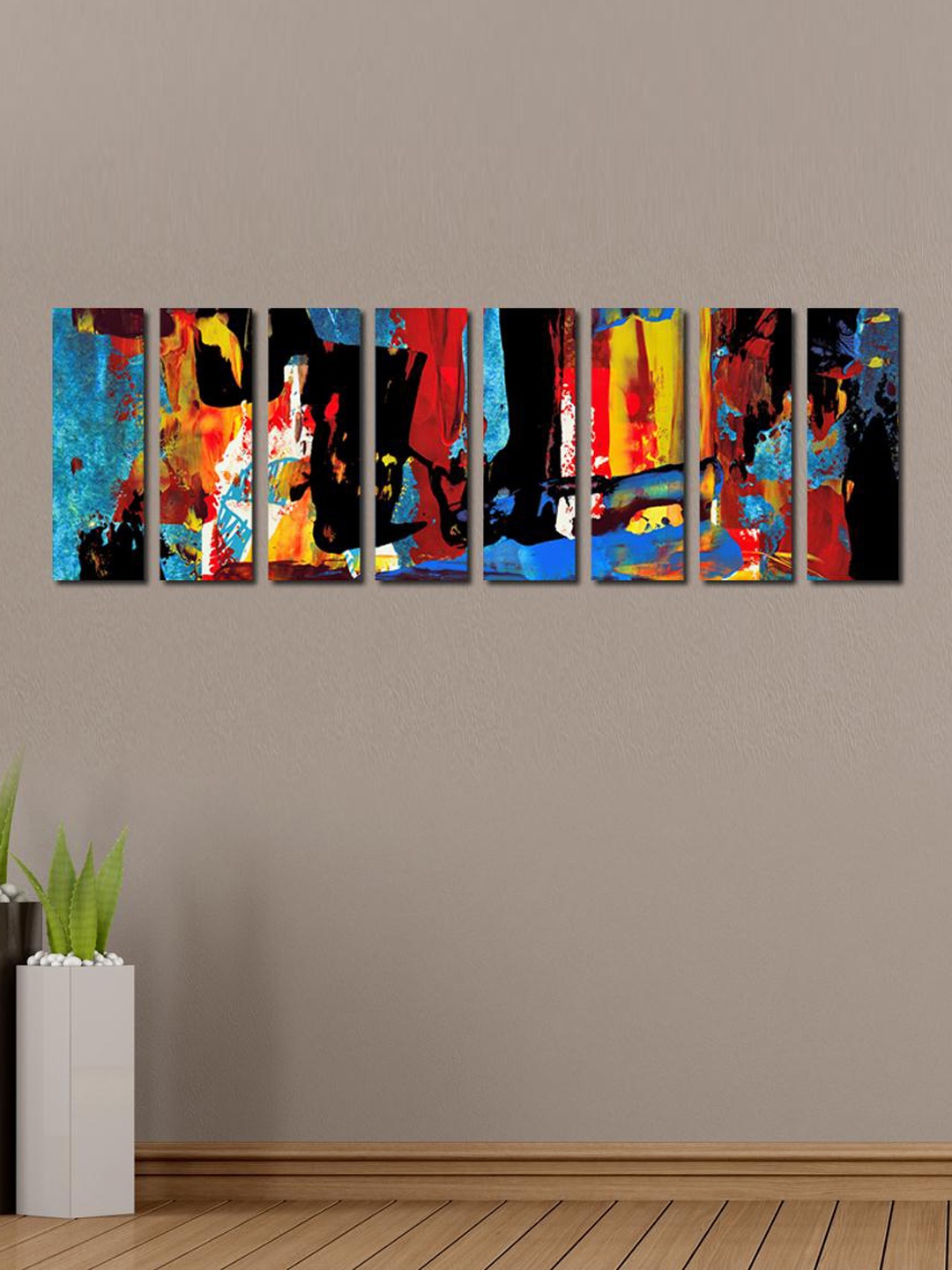 

999Store Multicoloured Set of 8 Abstract Painting Wall Art, Multi