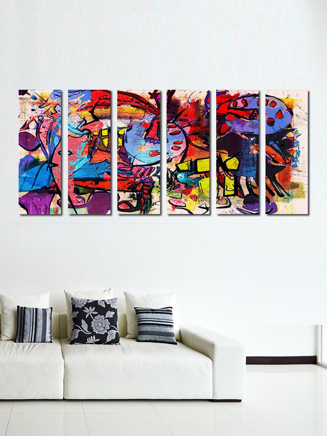 

999Store Multicoloured 6-Panelled Abstract Wall Art, Multi