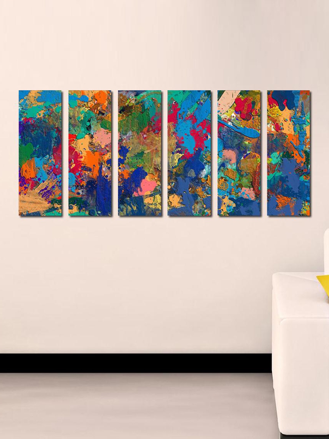 

999Store Multicoloured Set of 6 Abstract Wall Art, Multi