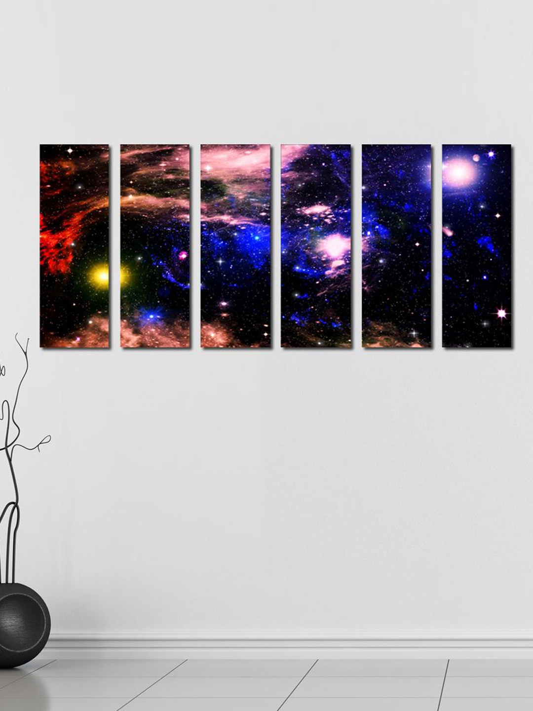 

999Store Black Blue & Brown Set of 6 Star Field in Space Wall Art