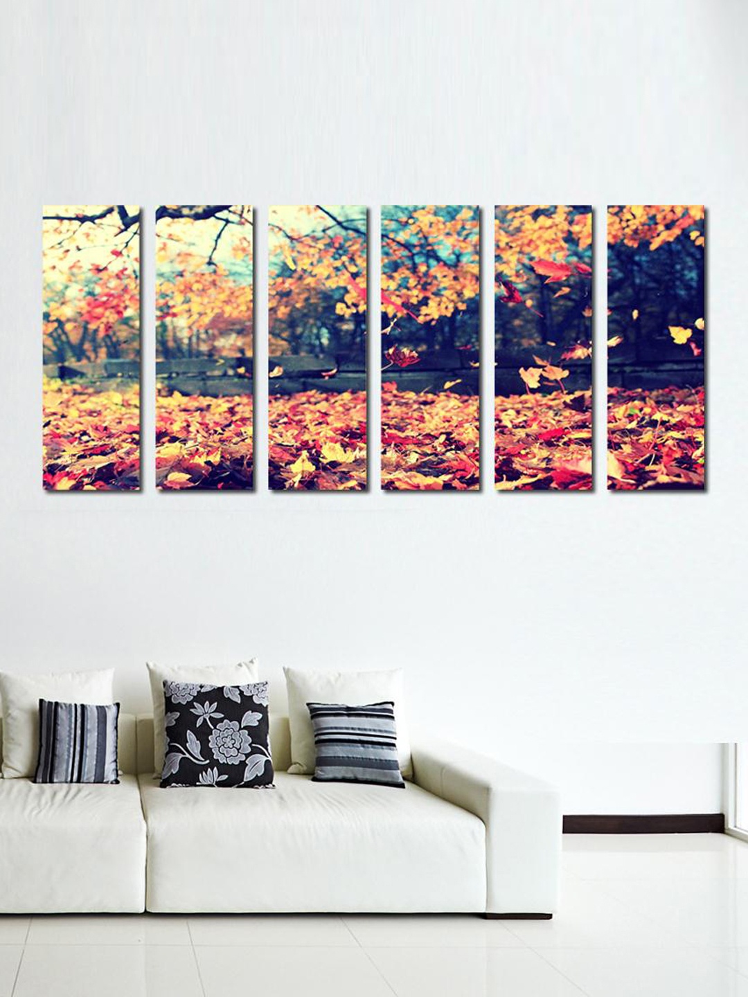 

999Store Multicoloured Autumn Yellow Leaves Wall Art, Multi