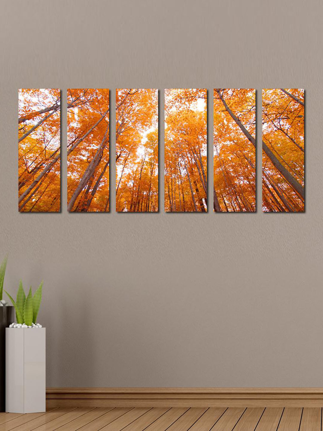 

999Store Orange & Brown Forest Wall Art