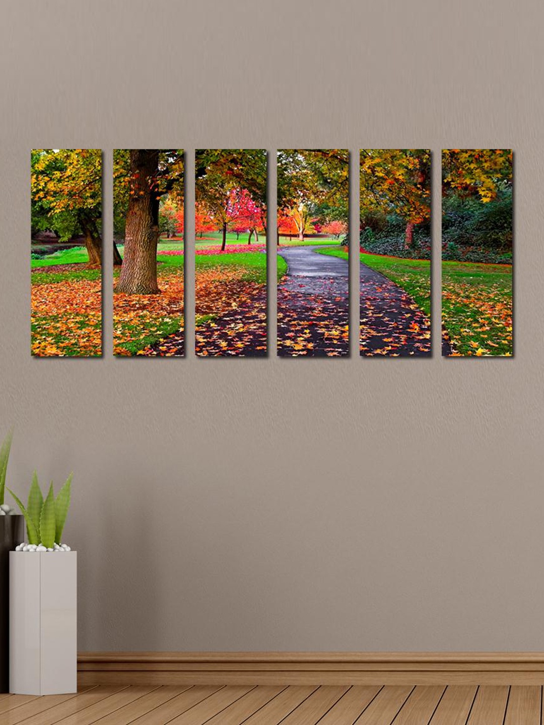 

999Store Multicoloured 6-Panel Autumn Park Wall Art, Multi