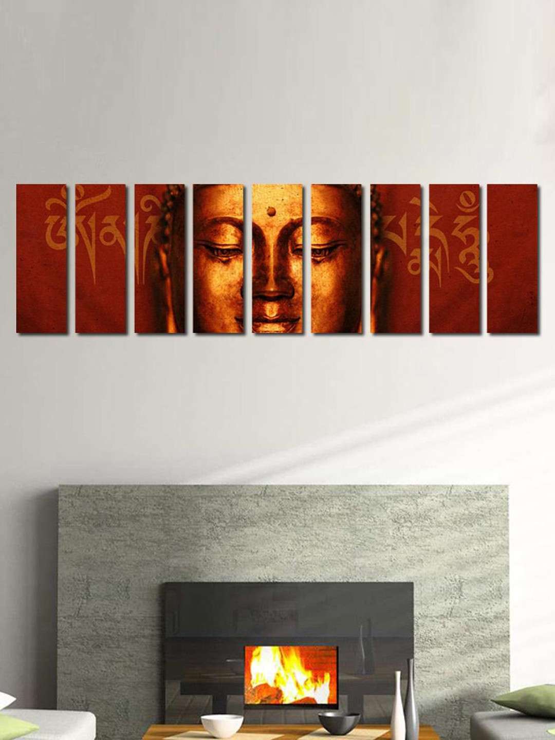 

999Store Brown Buddha Face Wall Art