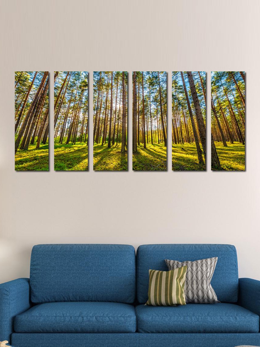 

999Store Green & Brown Set of 6 Pine Forest Wall Art