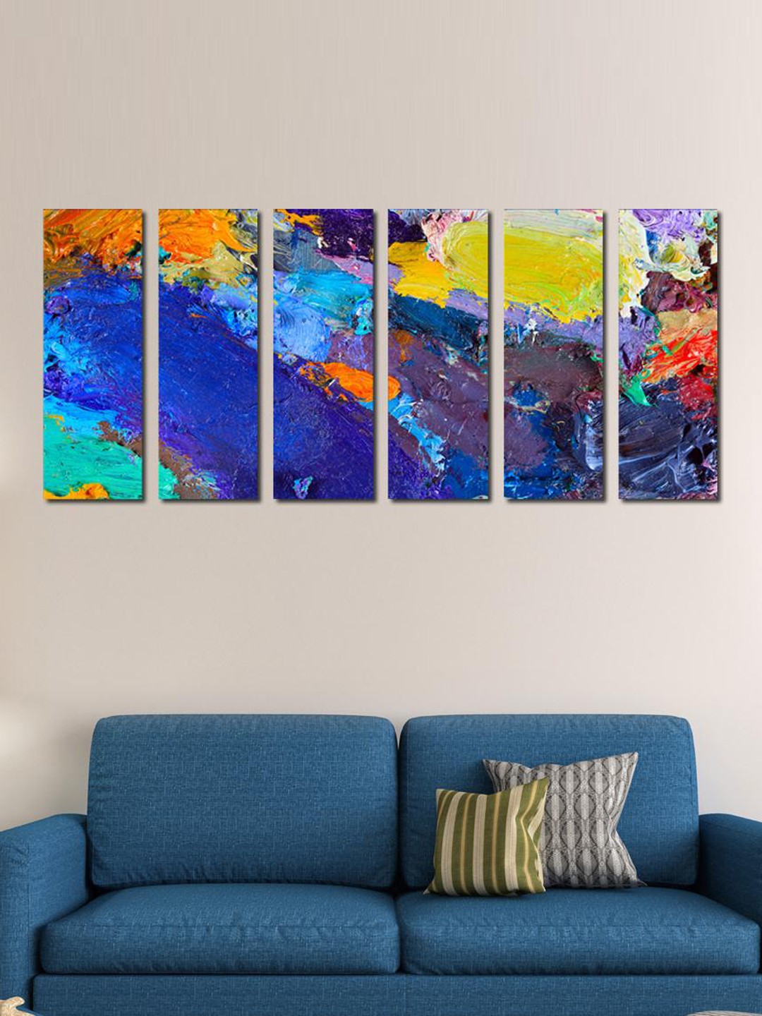 

999Store Multicoloured Set of 6 Abstract Wall Art, Multi