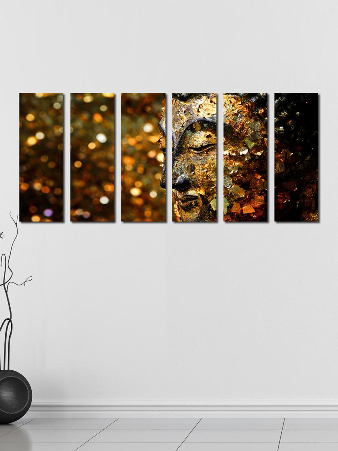 

999Store Gold-Toned & Brown Set of 6 Buddha Wall Art