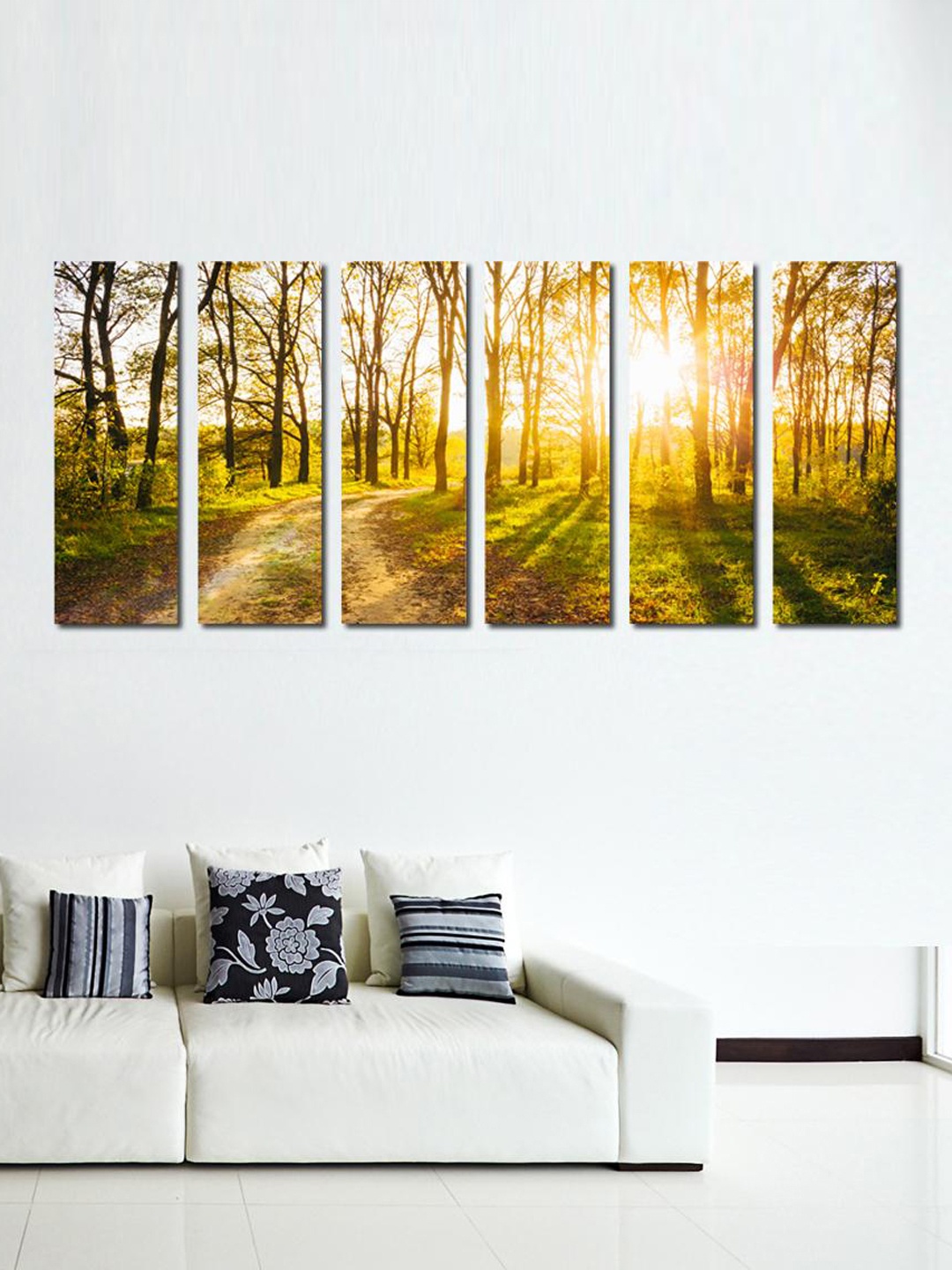 999Store Green & Yellow Sunny Forest Trees Wall Art