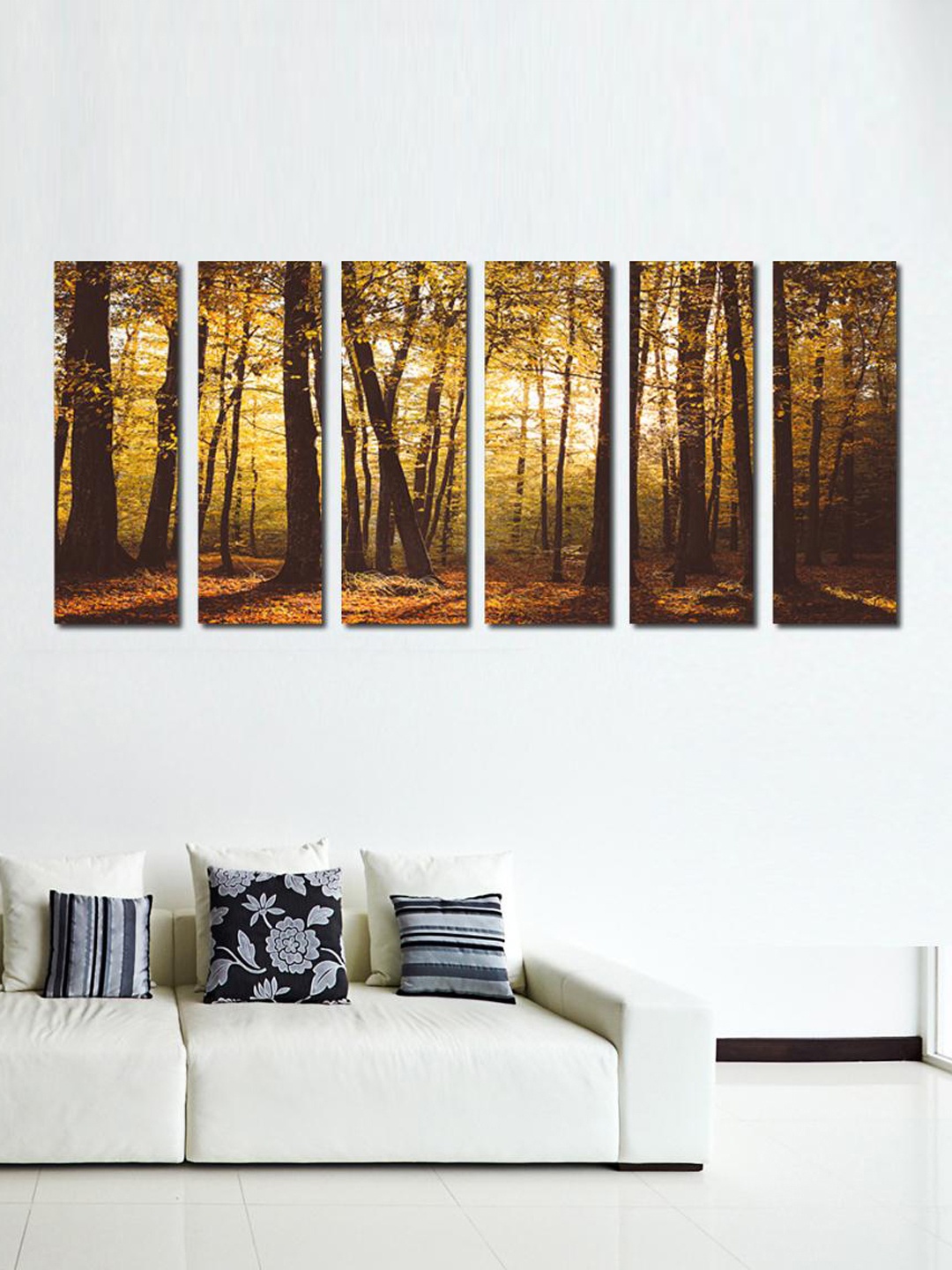 

999Store Brown & Yellow Forest Trees Wall Art