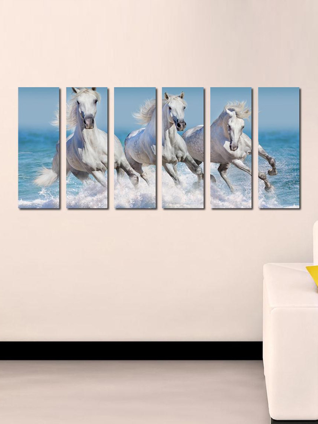 

999Store White & Blue 6-Panelled Wall Art