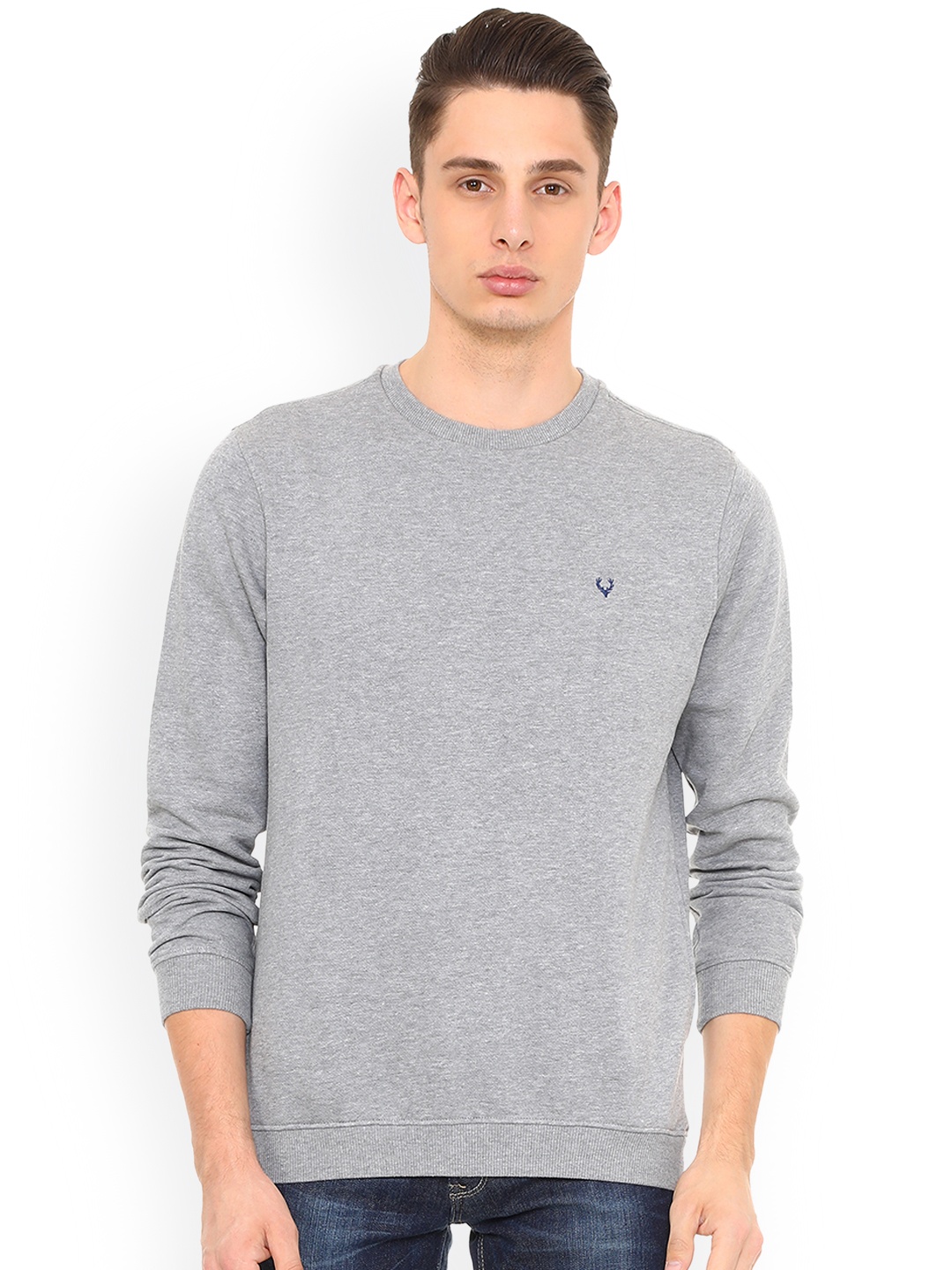 

Allen Solly Men Grey Solid Sweatshirt