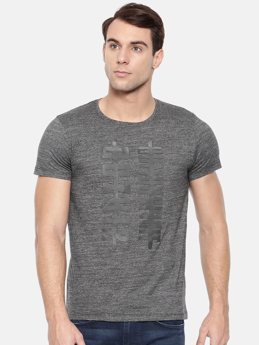 

Being Human Men Black Printed Round Neck Pure Cotton T-shirt