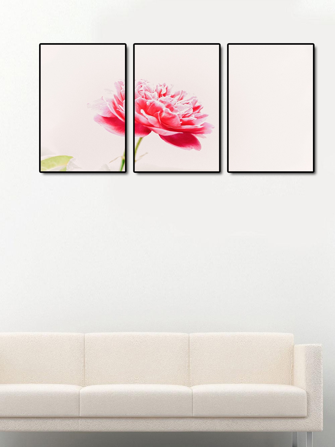

999Store Set of 3 White & Red Flower Wall Art