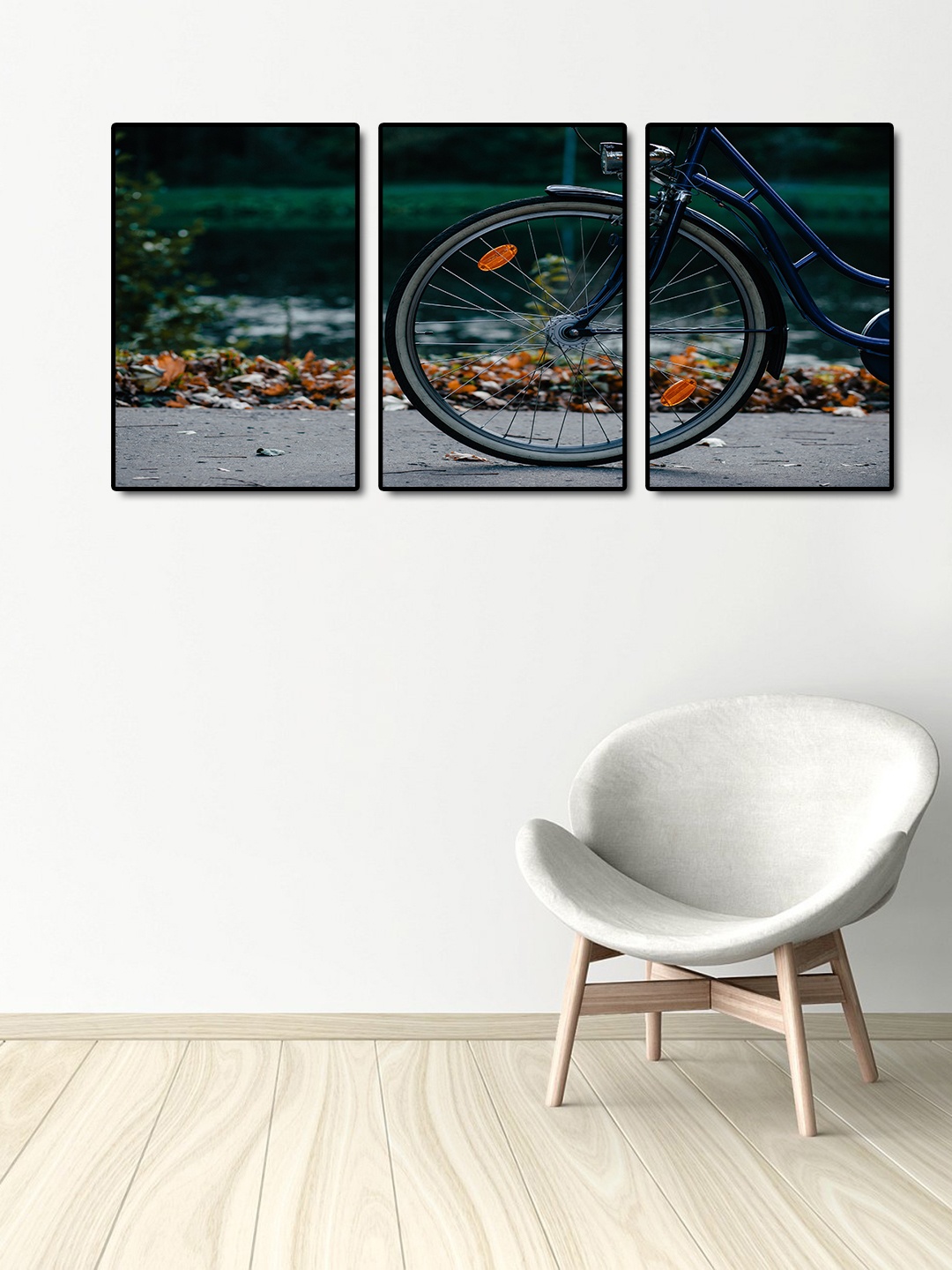 

999Store Set of 3 Multicoloured Cycle Handpainted Wall Art, Multi