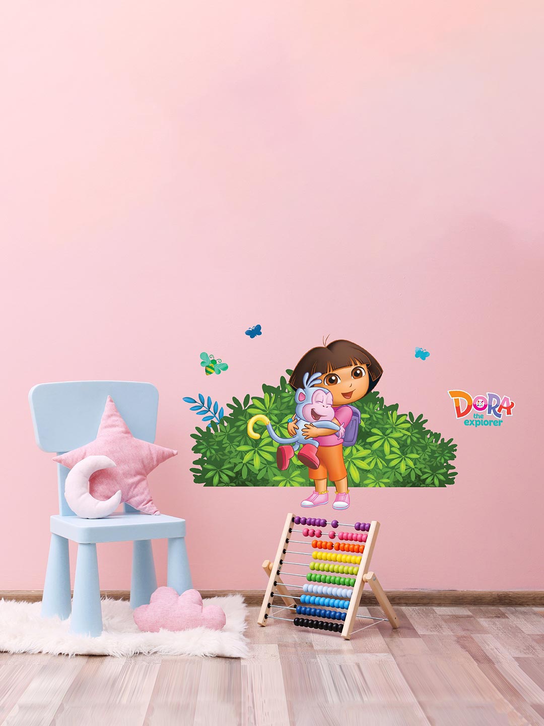 

Asian Paints Multicoloured Kids Dora Jungle Hugs Printed Wall Sticker, Multi