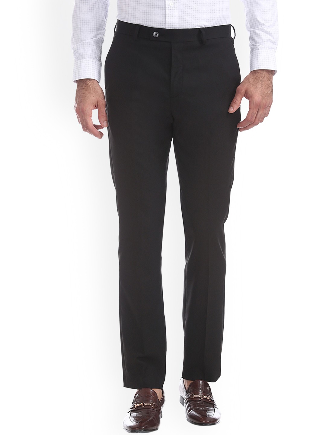 

Arrow New York Men Black Tapered Fit Solid Formal Trousers