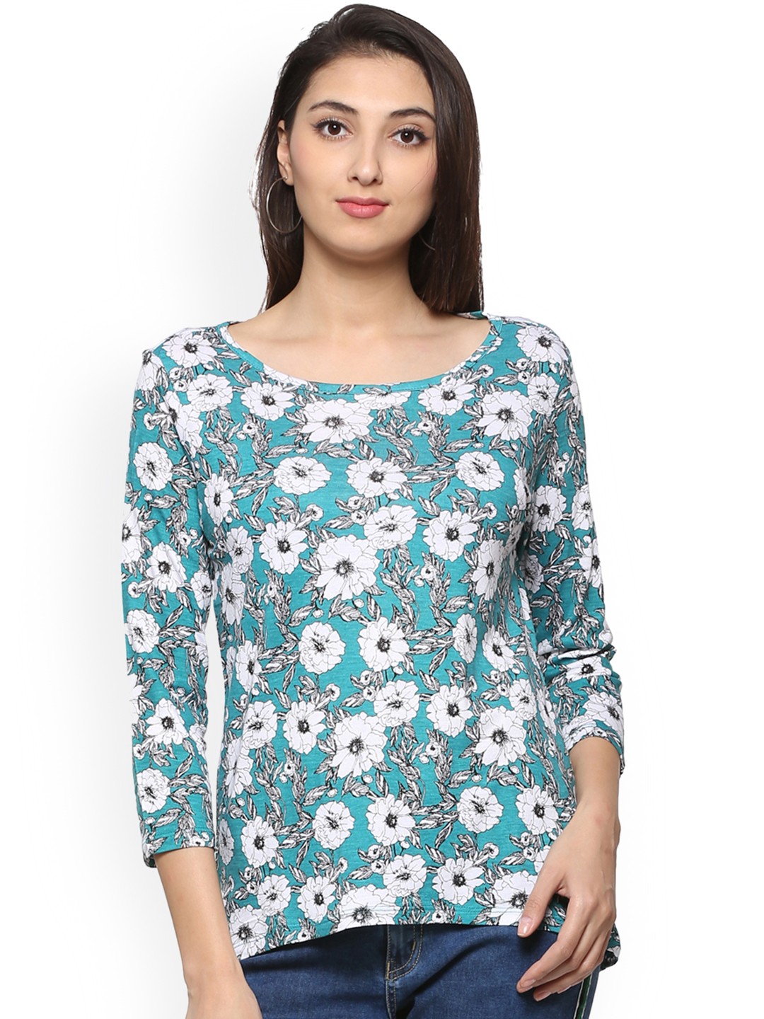 

Allen Solly Woman Blue Printed Top