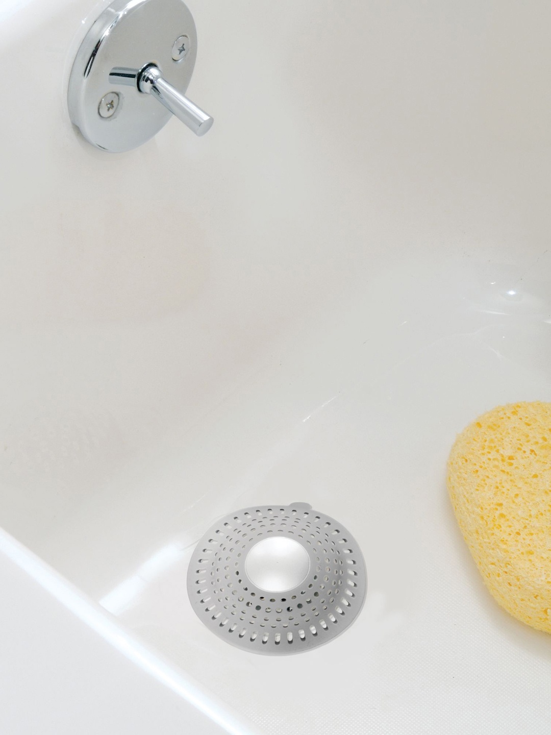 

INTERDESIGN Grey & Silver Set of 2 Bathroom Shower Drain Protector