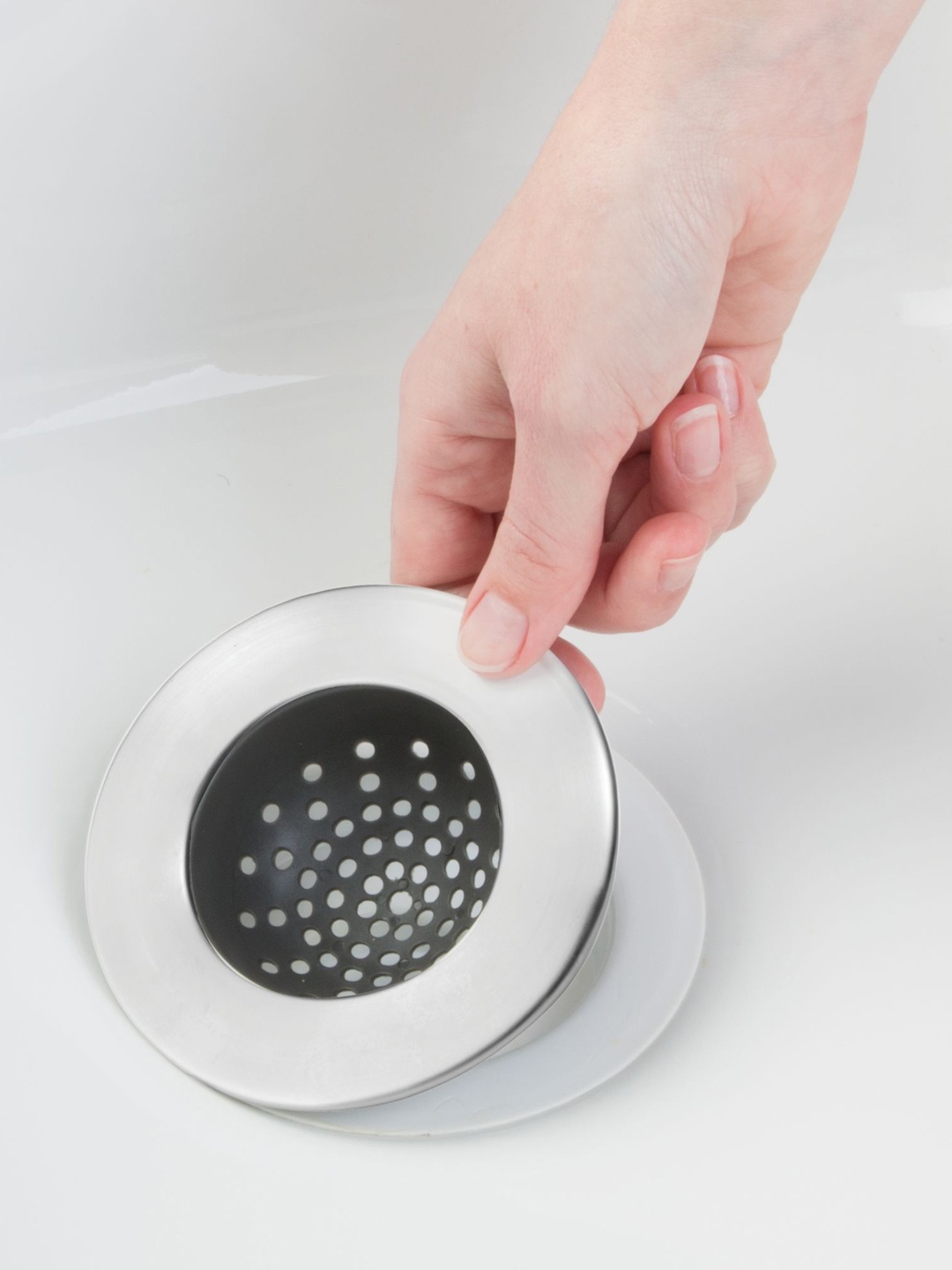 

INTERDESIGN Silver-Toned & Grey Set of 2 Rustproof Aluminum Kitchen Sink Drain Strainer