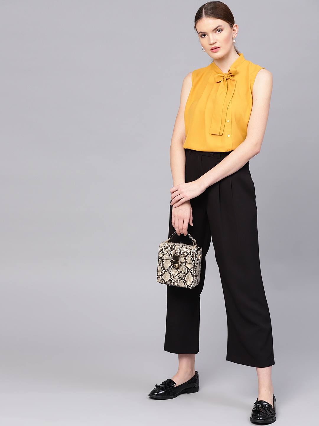 

STREET 9 Women Mustard Yellow Solid Top