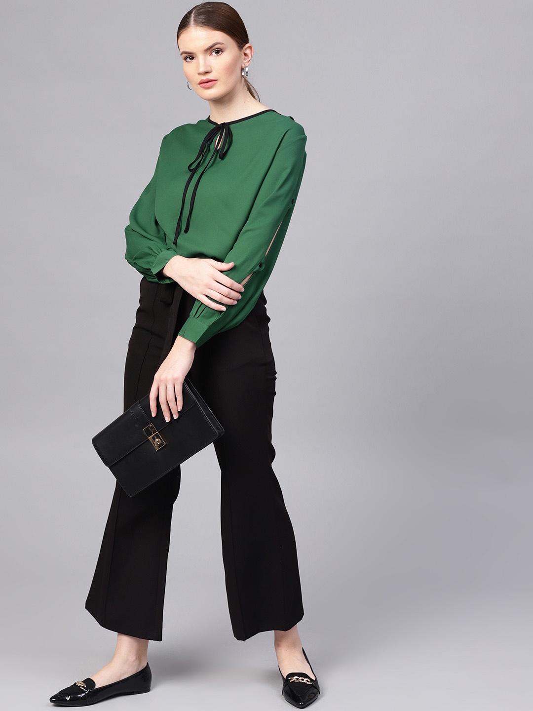 

STREET 9 Women Green Solid Top