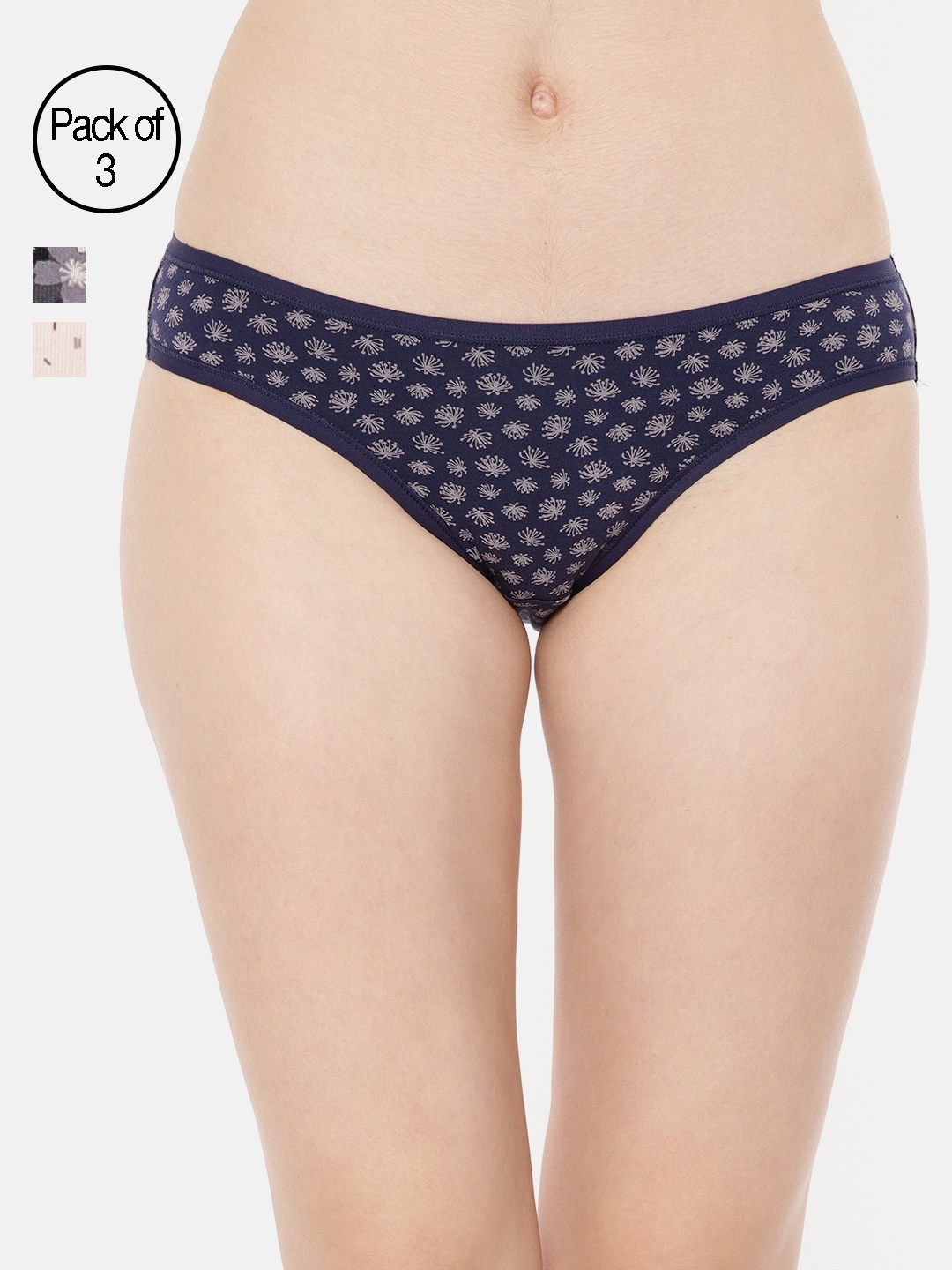 

Amante Women Pack of 3 Bikini Briefs PPK33102-D1 PR C1, Navy blue