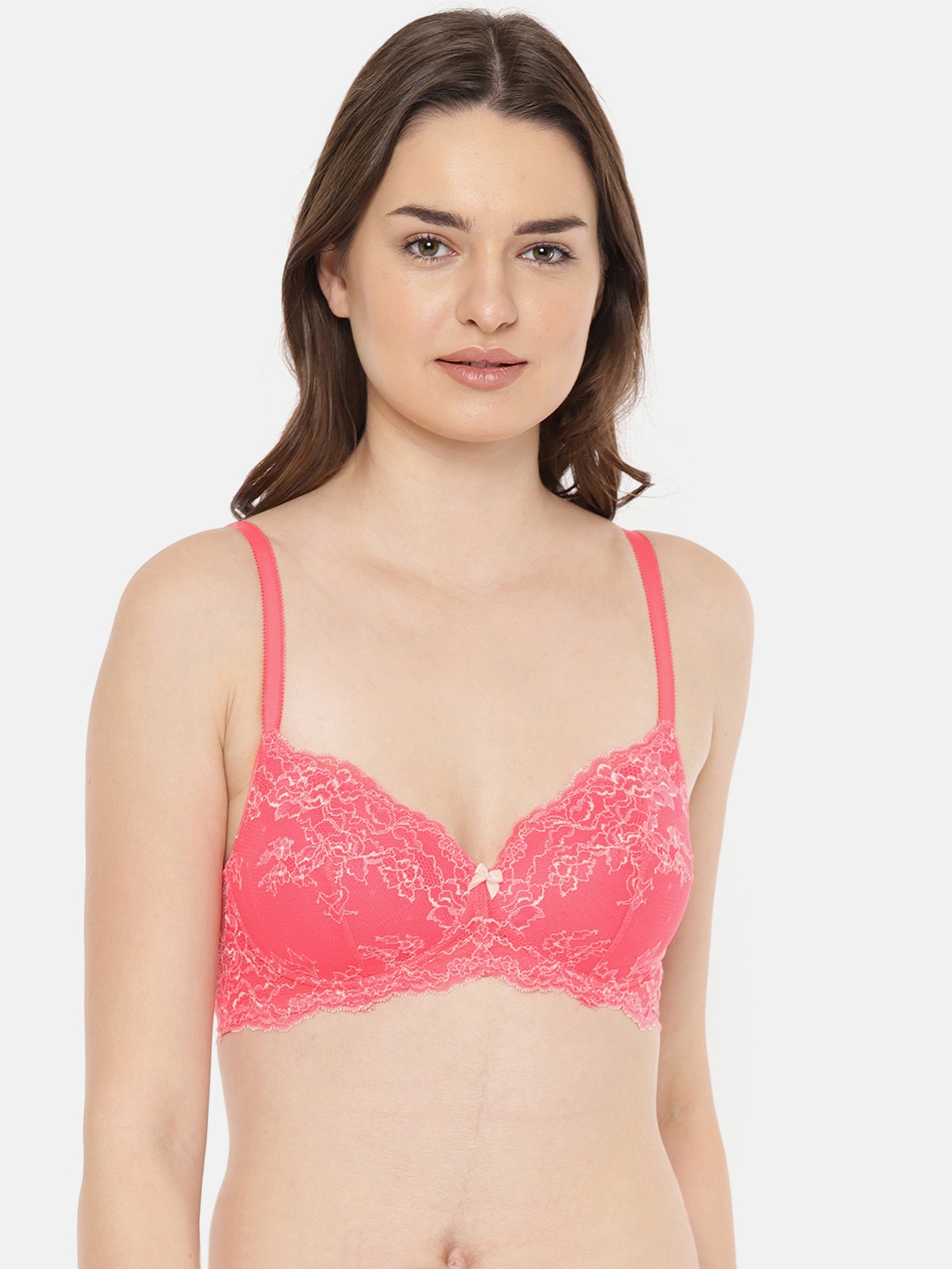 

Amante Padded Wirefree Lace Delight Bra - BRA30501, Pink