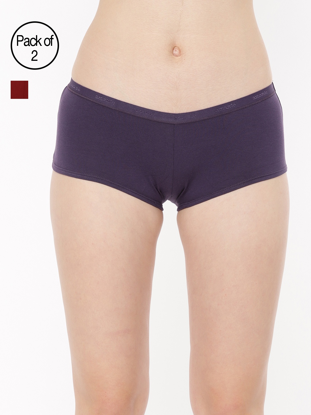 

Amante Women Pack of 2 Low Rise Boyshort Brief - PPK62001, Purple