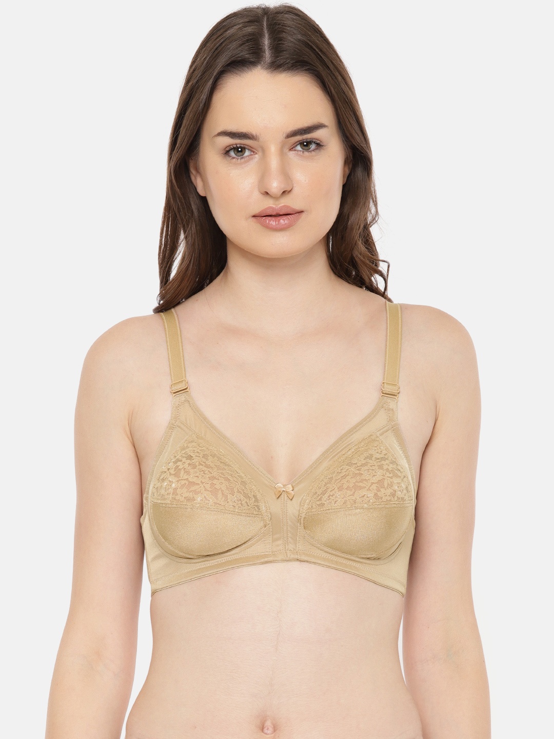 

Amante Non Padded Wirefree Classic Shaper Lace Bra - BRA28701, Beige