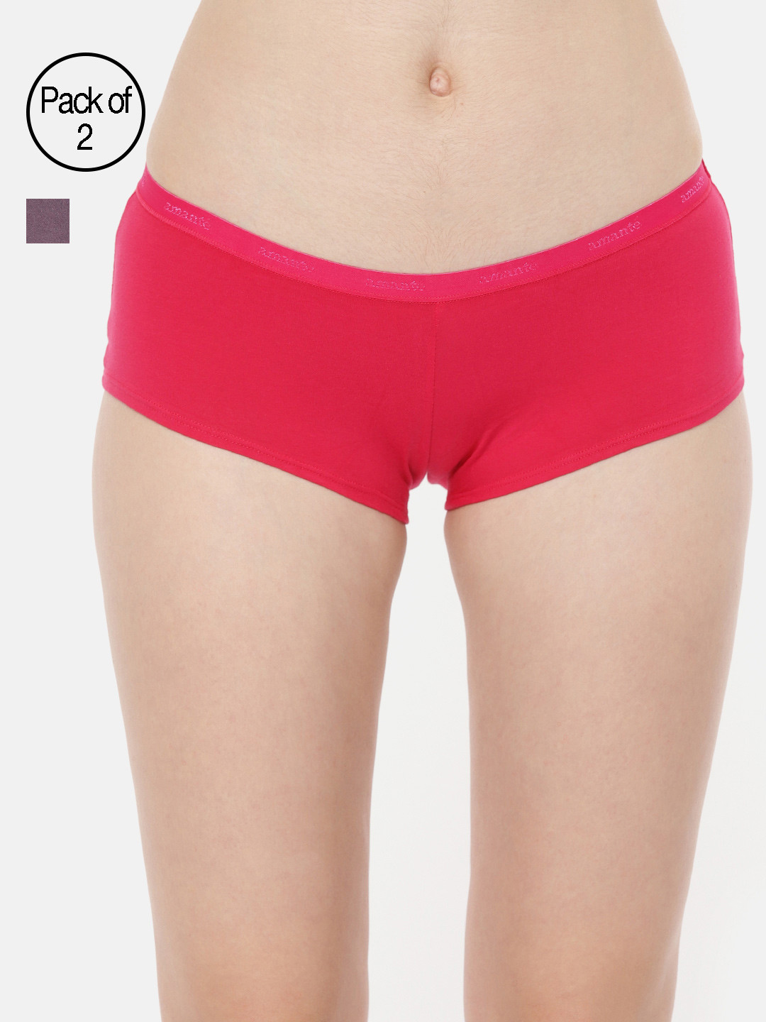 

Amante Women Pack of 2 Low Rise Boyshort Brief - PPK62001, Pink
