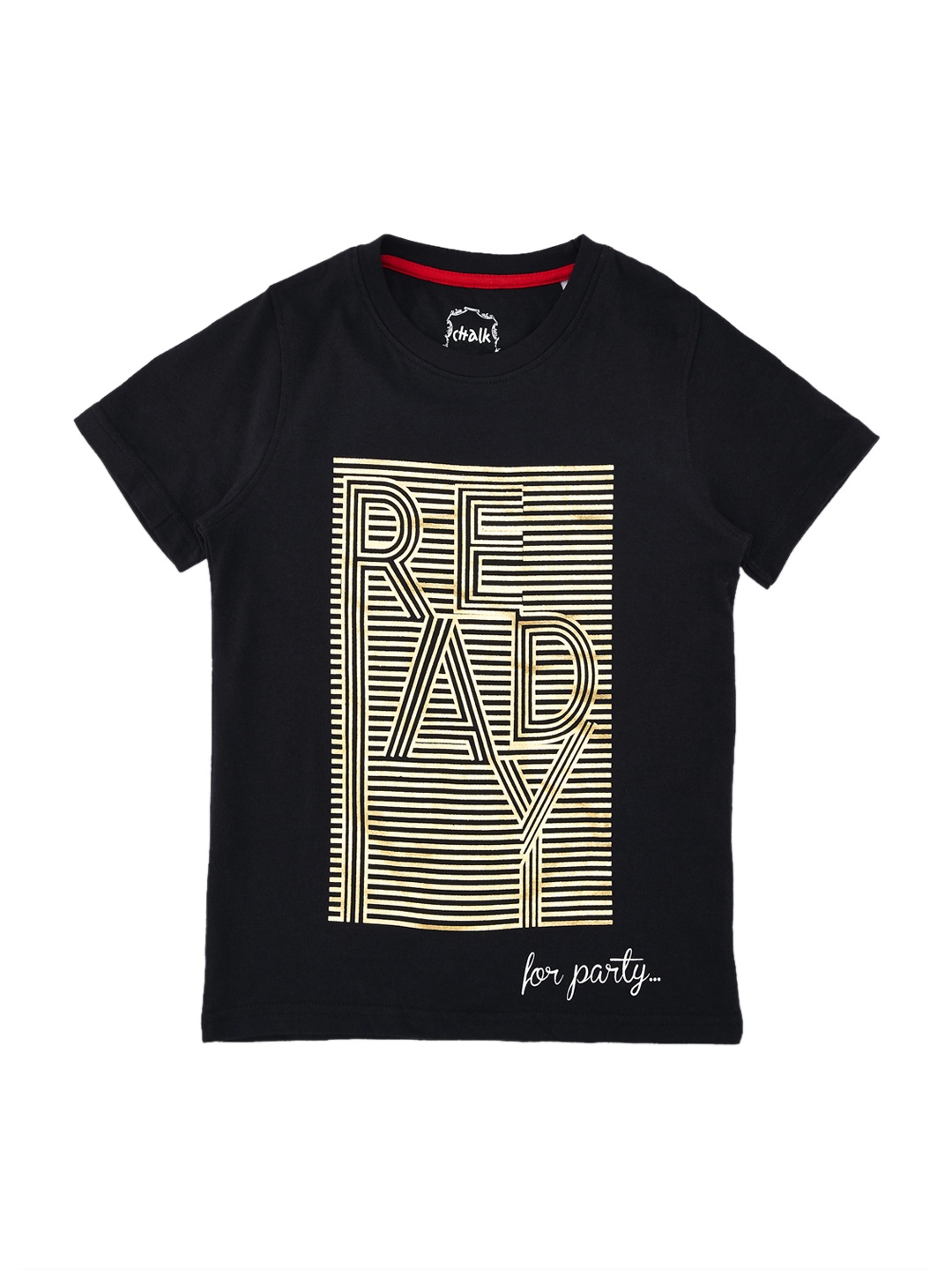 

CHALK by Pantaloons Boys Black Printed Round Neck T-shirt